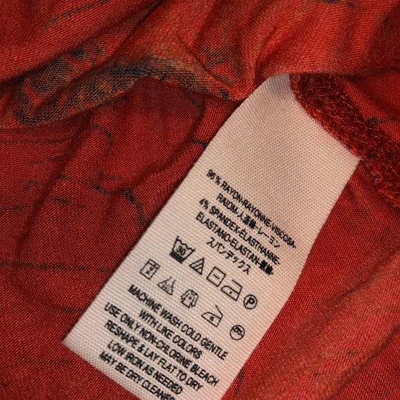 FREE PEOPLE orange/floral bell sleeve top - Picture 7 of 7